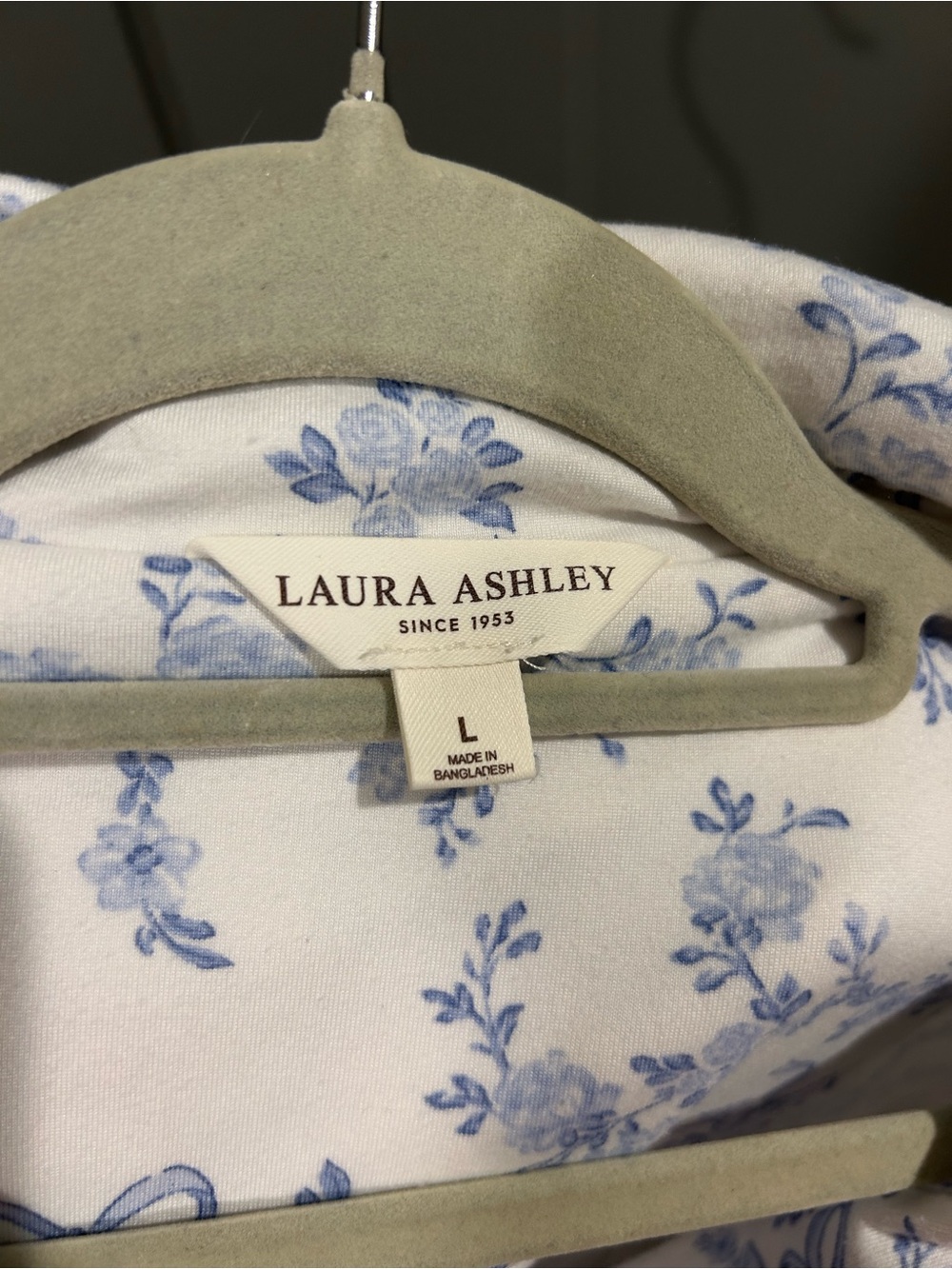 Ashley Lauren Light Blue Floral Short Pajama Set - 2-Piece - Picture 8 of 12